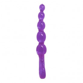 Фиолетовый анальный стимулятор-цепочка - 22 см.