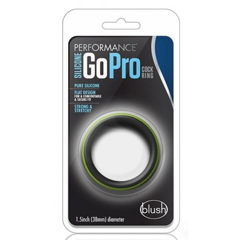 Черно-зеленое эрекционное кольцо Silicone Go Pro Cock Ring