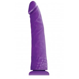 Фиолетовый фаллоимитатор без мошонки Pleasures Thin 8 Dildo - 20 см.
