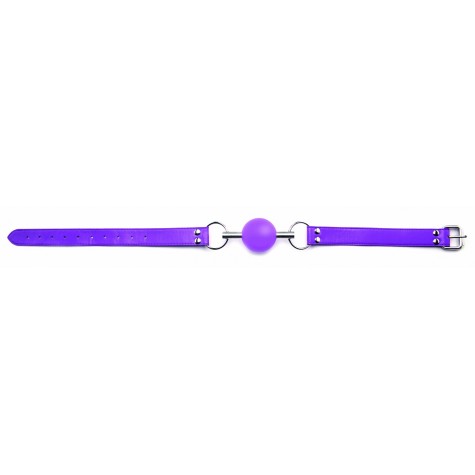 Кляп-шар на фиолетовых ремешках Solid Ball Gag