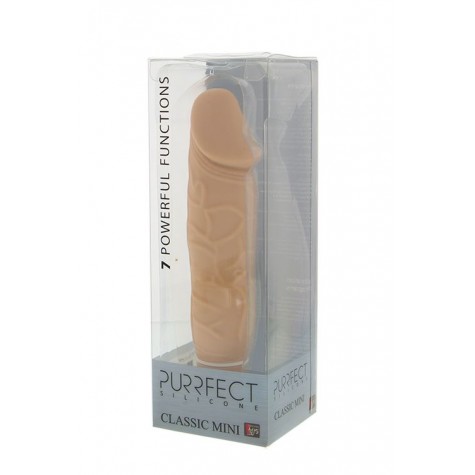 Телесный вибратор PURRFECT SILICONE CLASSIC MINI - 15 см.